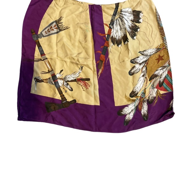 Ralph Lauren Indian Polo Country silk Wrap Skirt Southwestern Tribal Aztec Sz:8 - Picture 6 of 7